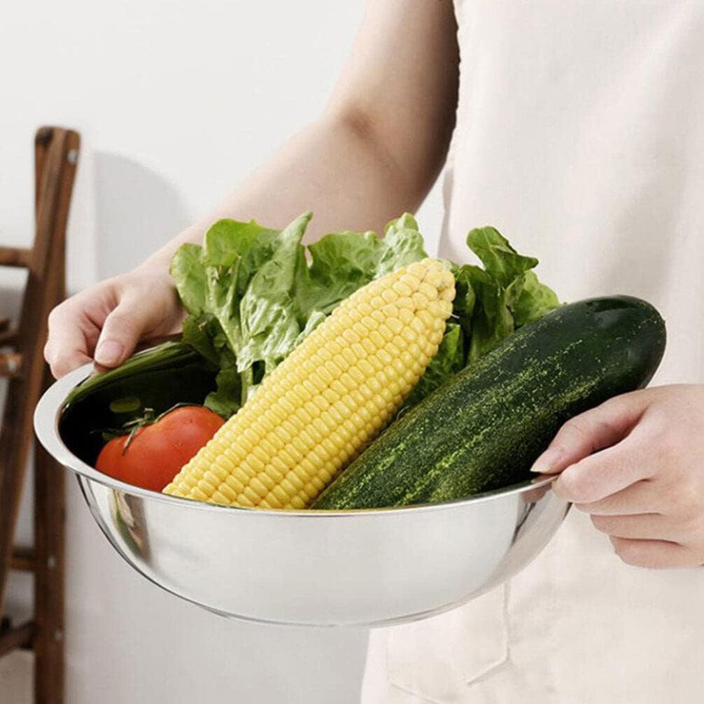 MAGICLULU Stainless Steel Basin, 14 Inch Mixing Bowl for Kitchen Use, Metal Washtub, Versatile for Cooking and Serving