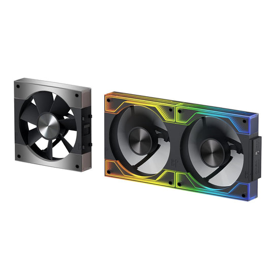 LTC CF-123D 120mm PC Case Fan, Daisy-Chain Connection, Infinity Mirror ARGB Lighting, Reversible Airflow 2000RPM Max, HDB Bearing PWM Computer Case Cooling Fan, Motherboard SYNC, 3 Pack, Black