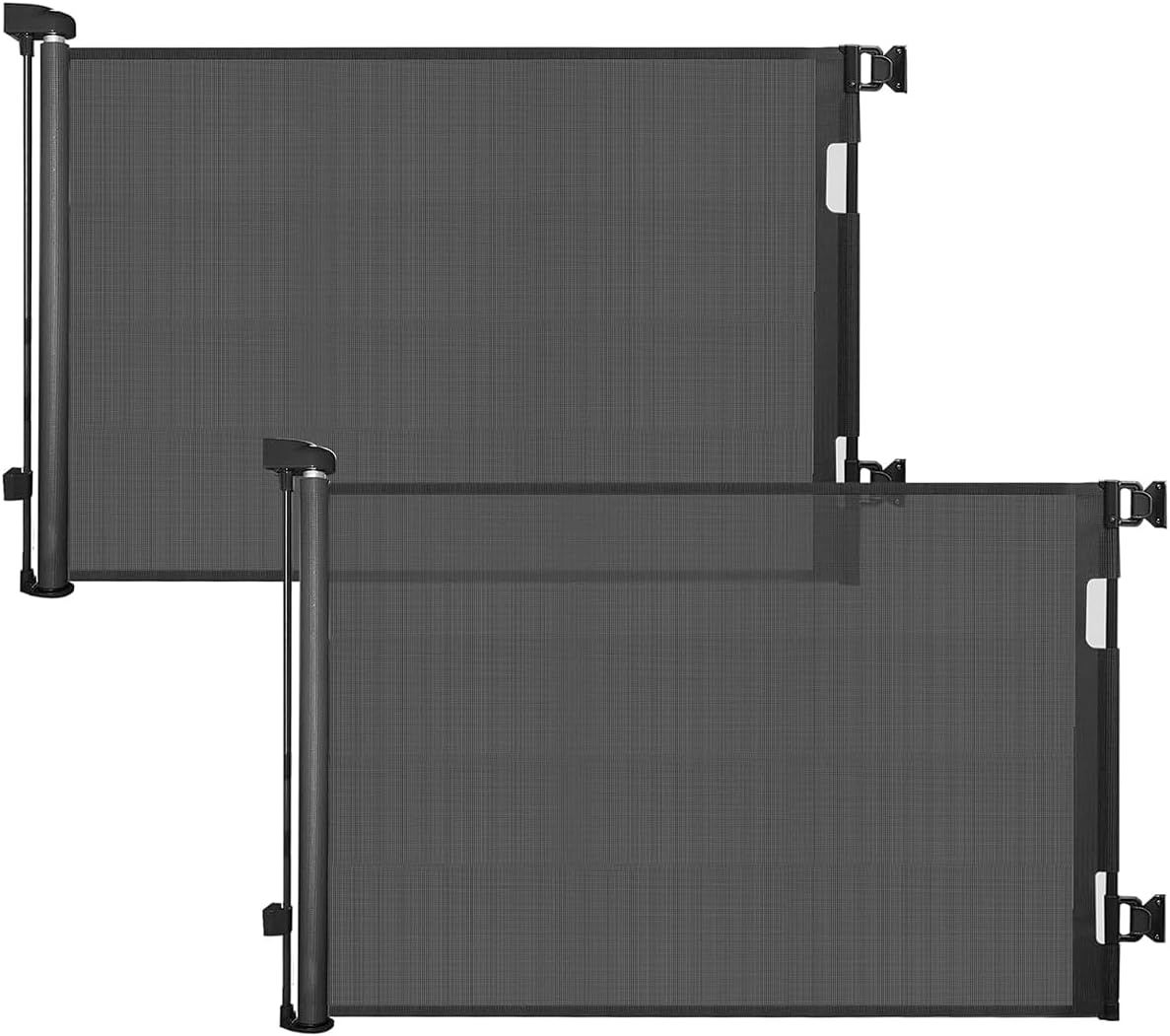 Retractable Baby Gate,Mesh Baby Gate or Mesh Dog Gate,33.6" Tall,Extends up to 55" Wide,Child Safety Gate for Doorways, Stairs, Hallways, Indoor/Outdoor (Black 33.6"x55")