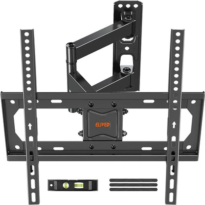 TV Wall Mount Swivel and Tilt for Most 26-55" Flat Curved TVs, Corner TV Mount Single Stud for Perfect Center, Max VESA 400x400mm, 77 lbs. Full Motion Wall Mount TV Bracket by ELIVED