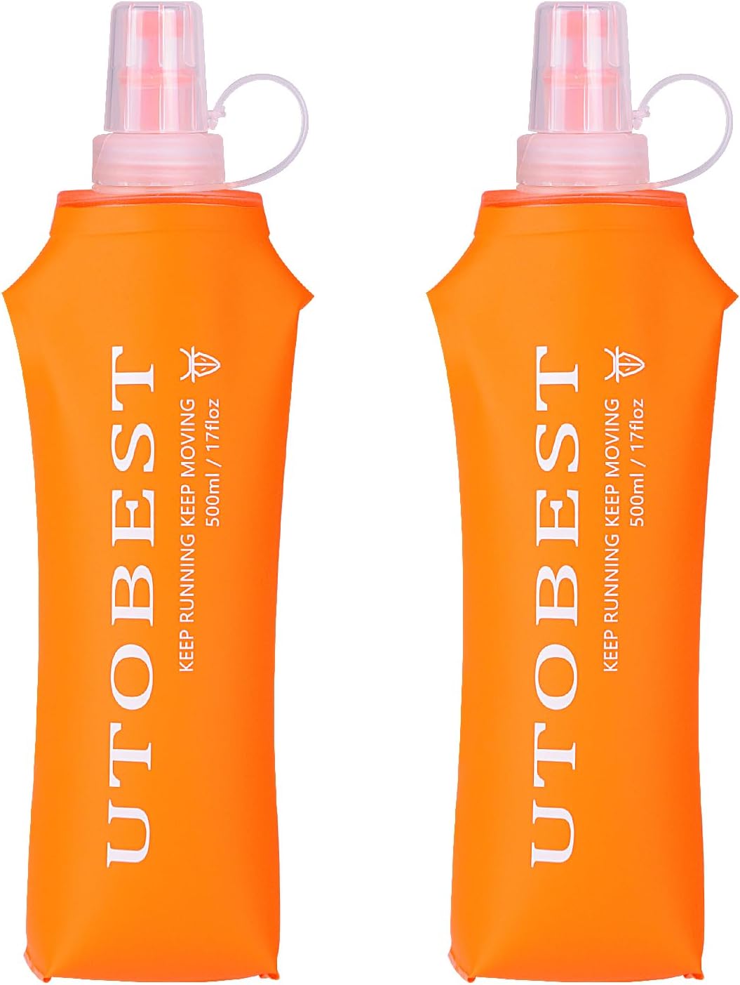 UTOBEST Soft Flask Running Water Bottle Collapsible Water Bottle for Trail Running Hydration Pack Hiking Cycling Climbing 150ML/250ML/350ML/450ML/500ML/550ML