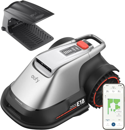 eufy E18 Robot Lawn Mower, Auto Mapping, Max 0.3 Acres, Vision Navigation Lawn Mower, Multi-Zone Management, Electric Robotic Lawnmower with AI Obstacle Avoidance, App Control, 18° Slope, 1-3" Cut Hei