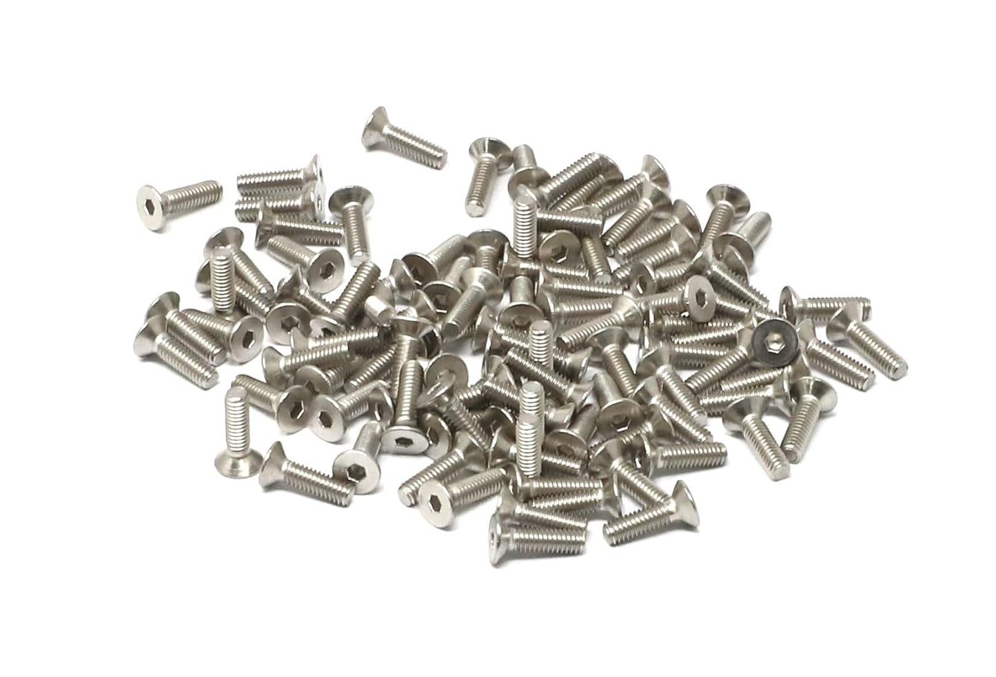 iexcell 5 Pcs M8 x 80mm Thread Pitch 1.25 mm Stainless Steel 304 Hex Socket Flat Head Cap Screws Bolts Kit