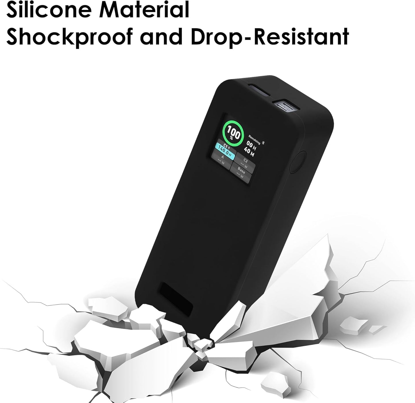 Power Bank Silicone Case, Compatible with Anker 27650mAh 250W Power Bank, Fully Protective, with Precise Interface Openings, Shockproof and Portable (Black)