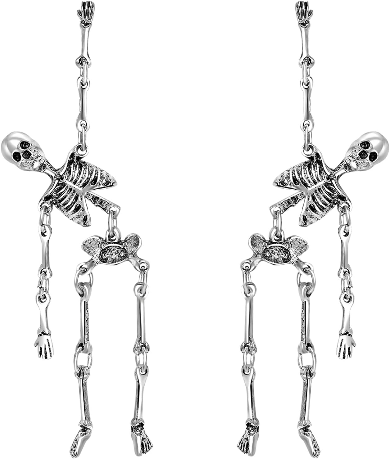 Halloween Earrings Skeleton Earrings Funny Punk Gothic Skull Earrings for Women Party Cosplay Jewelry