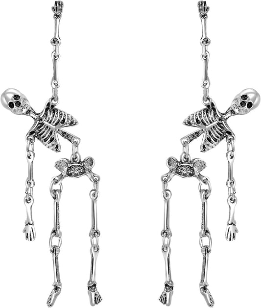 Halloween Earrings Skeleton Earrings Funny Punk Gothic Skull Earrings for Women Party Cosplay Jewelry
