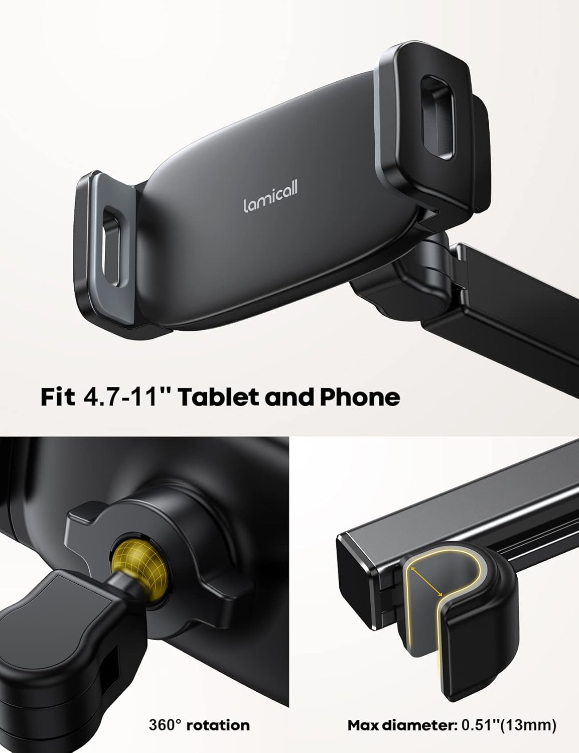 Purilite Select Car Headrest Tablet Holder