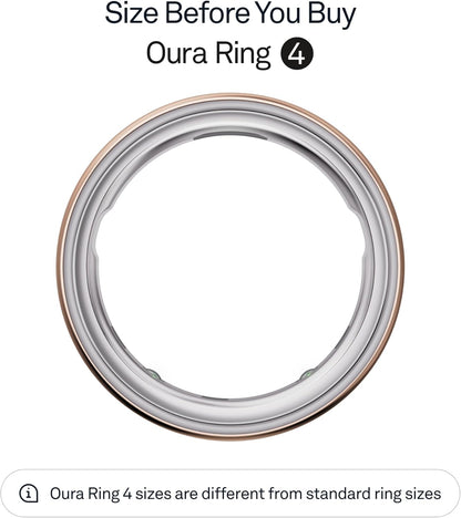 Oura Ring 4 - Gold - Size 9 - Smart Ring - Size First with Oura Ring 4 Sizing Kit - Sleep Tracking Wearable - Heart Rate - Fitness Tracker - Up to 8 Days of Battery Life