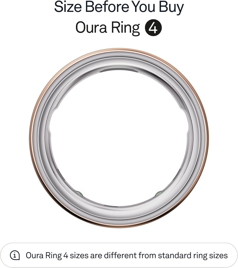 Oura Ring 4 - Gold - Size 9 - Smart Ring - Size First with Oura Ring 4 Sizing Kit - Sleep Tracking Wearable - Heart Rate - Fitness Tracker - Up to 8 Days of Battery Life
