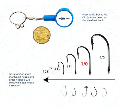 Hook-Eze Fishing Gear Knot Tying Tool | Line Cutter |Cover Hooks on Fishing Pole Travel Safely Fully Rigged for Saltwater Bass Ice Fishing