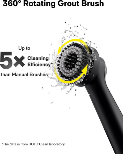 Electric Spin Scrubber for Tile and Grout | Rechargeable Waterproof Cleaning Brush | Bathroom and Kitchen Grout Cleaner | Rotating Power Scrub Brush | 12 Replaceable Heads for Corners and Crevices - PuriLite