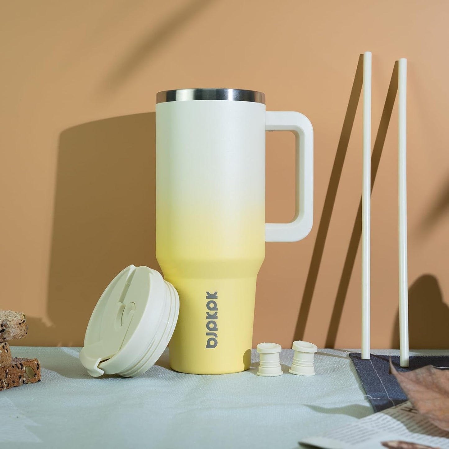 BJPKPK Tumbler with Handle and Straw 30oz Insulated Tumbler Cups with Lid Stainless Steel Travel Coffee Mug,Indigo Black