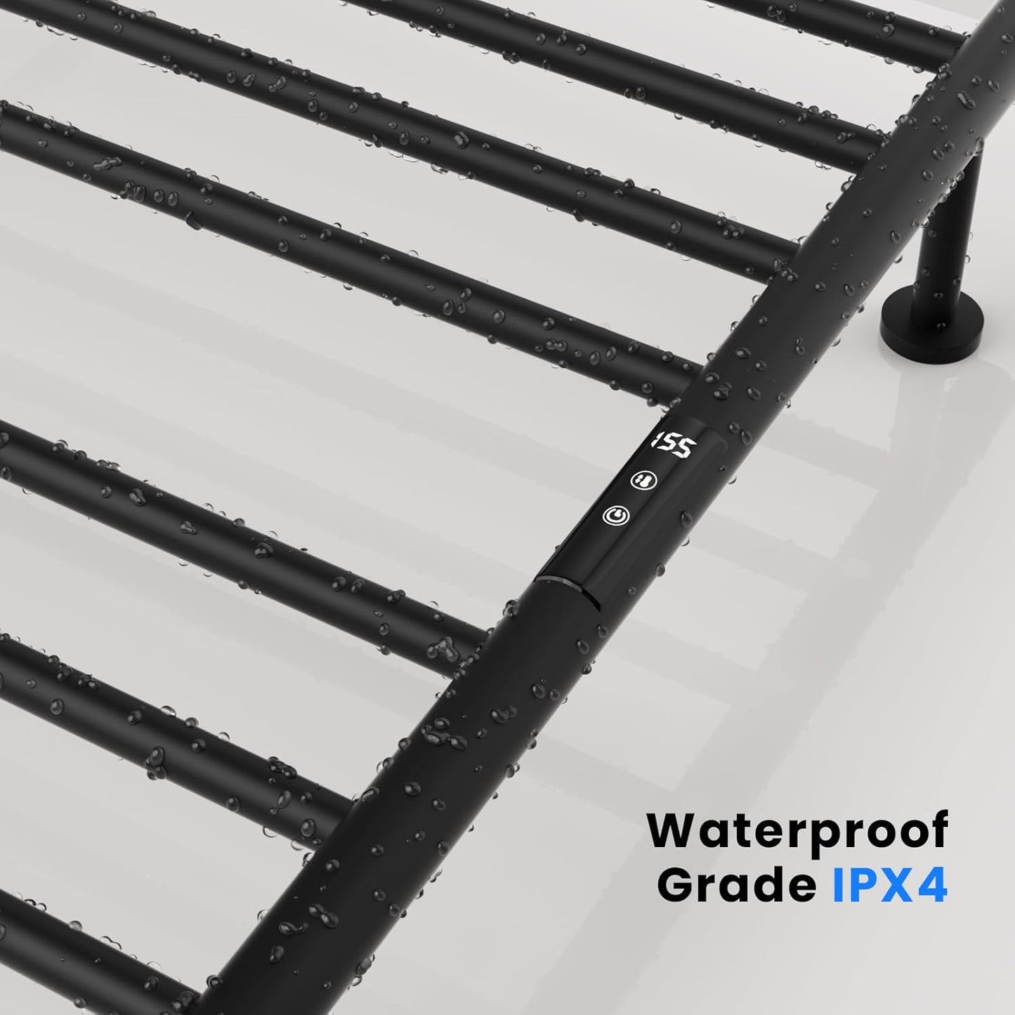 POPFLY Heated Towel Rack, Wall Mounted Electric Hot Towel Warmer, 4-Bar 304 Stainless Steel Small Heated Towel Warmer Rack for Bathroom with Timer and Temperature Control, Brushed