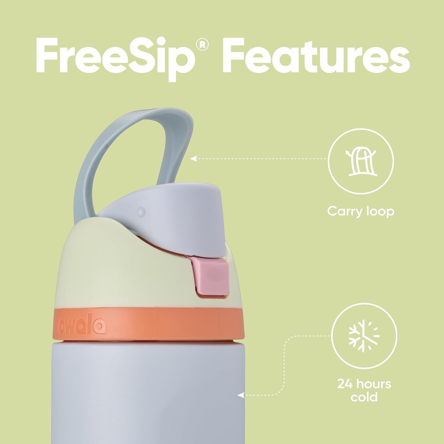 Owala Kids FreeSip Insulated Stainless Steel Water Bottle with Straw, BPA-Free Sports Water Bottle, Great for Travel, 16 oz, Celestial Sphere