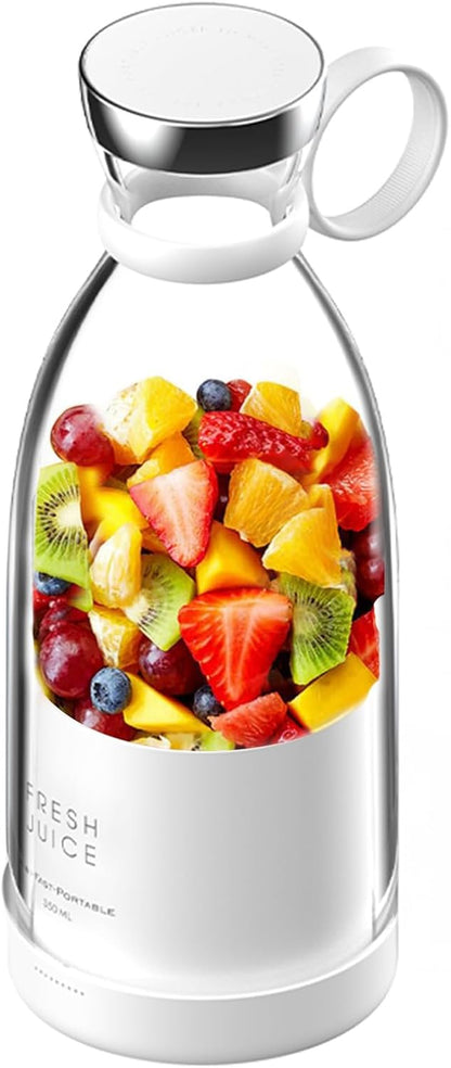 Mini Portable Blender, Cordless, Food Grade Material, 12fl oz, Magnetic Charging, Waterproof, Fresh & Light, Personal Blender for Shakes & Smoothies (Clear/Pink)