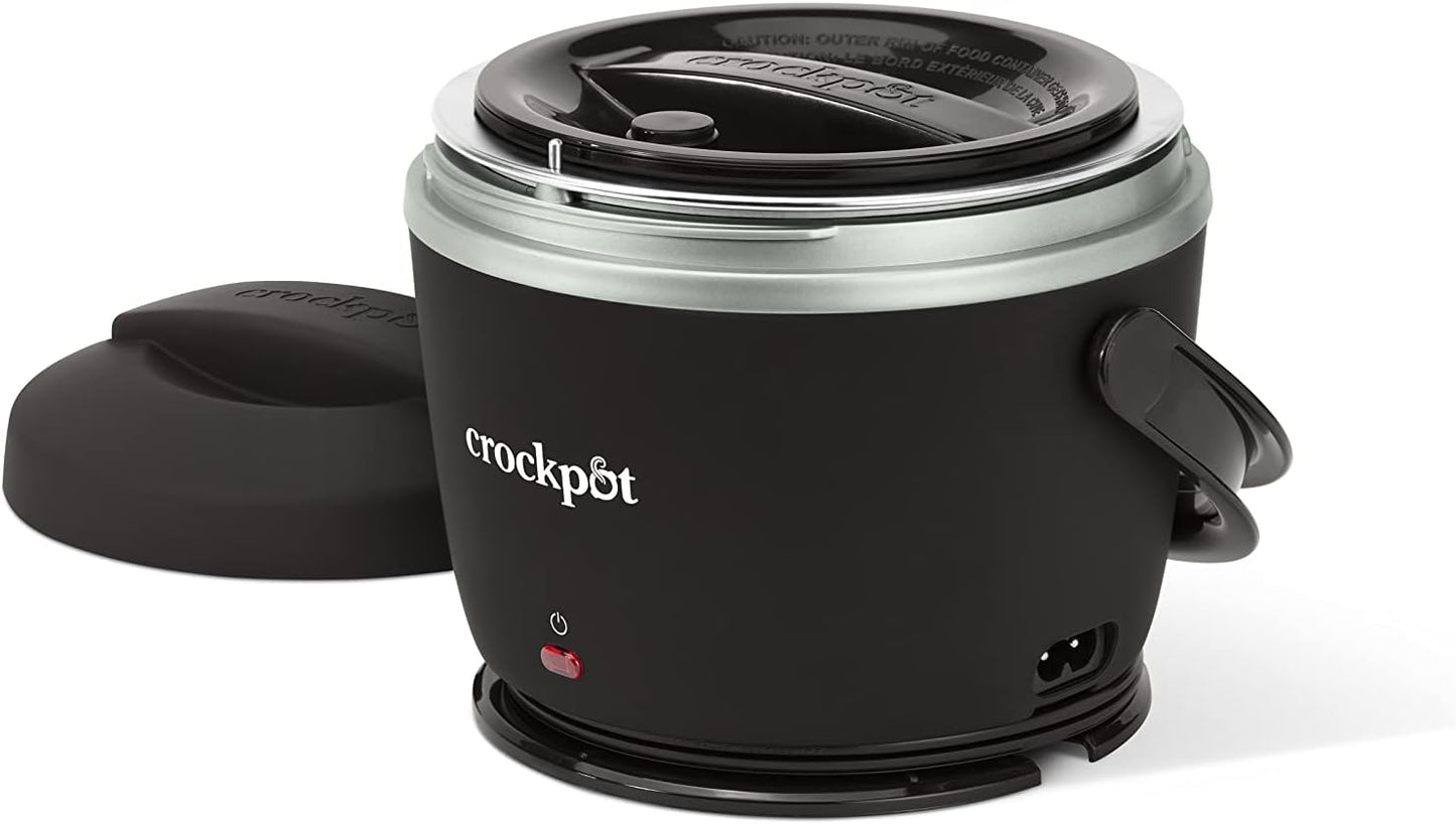 Crock-Pot Lunch Crock Food Warmer, Heated Lunch Box, 20 oz, Licorice Black