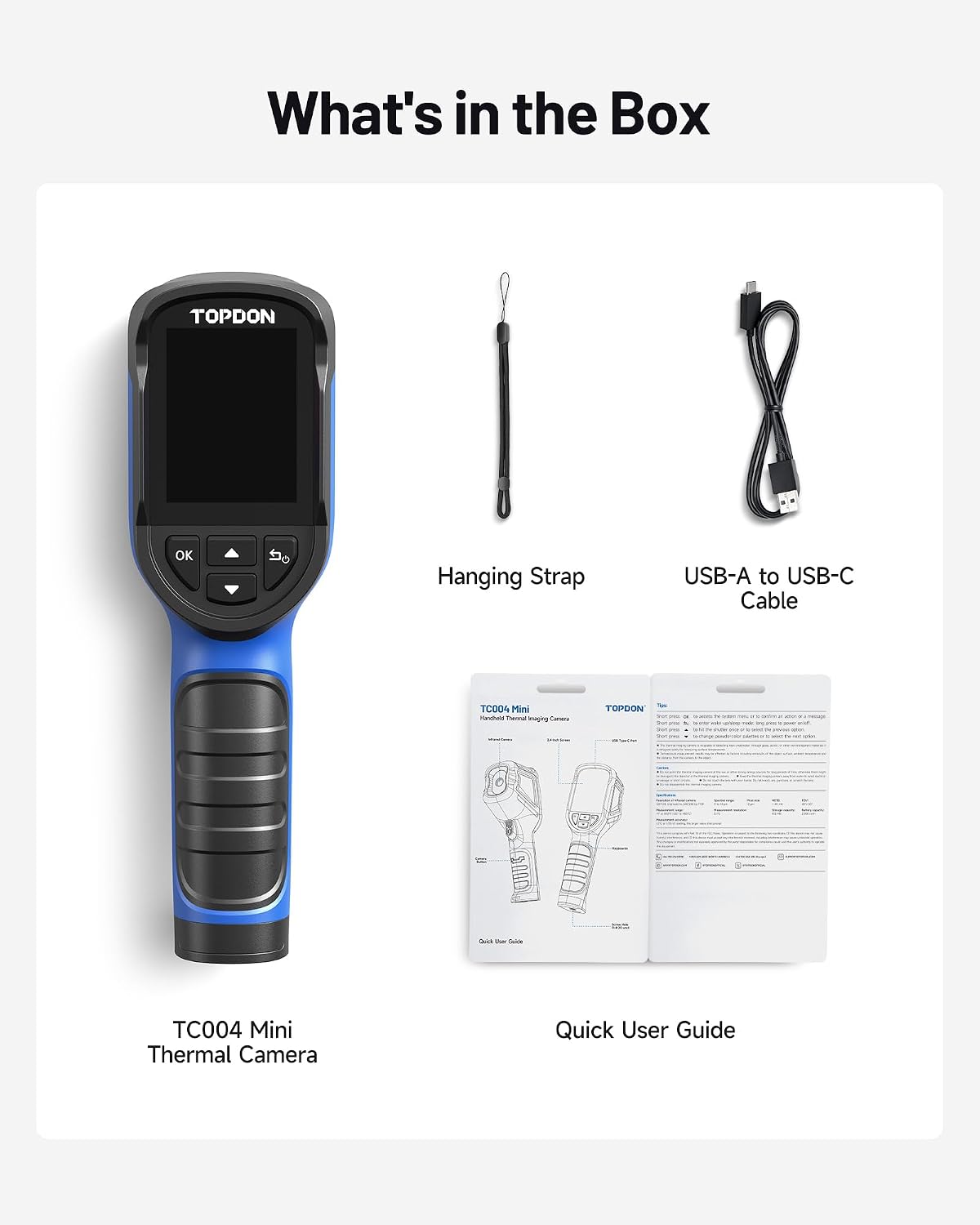 TOPDON TC004 Mini Thermal Imaging Camera, 240 x 240 TISR Resolution