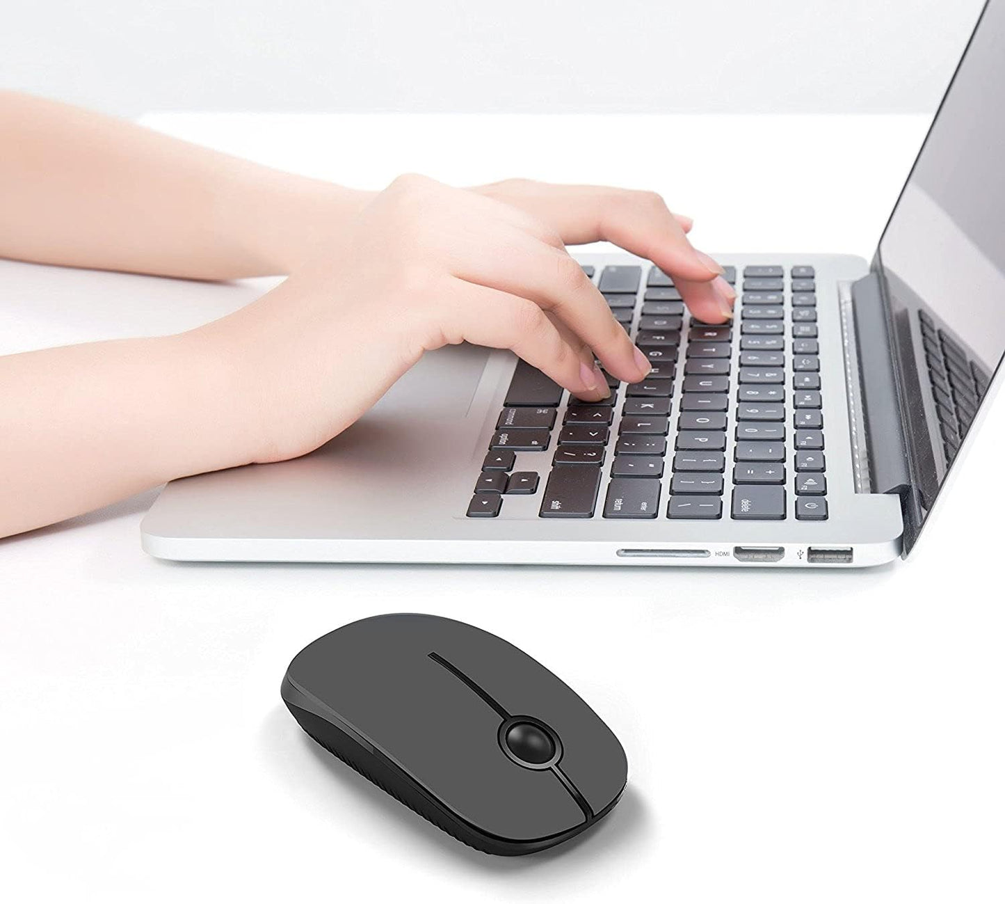 Wireless Mouse, Vssoplor 2.4G Slim Portable Computer Mice with Nano Receiver for Notebook, PC, Laptop, Computer (Black and Sapphire Blue)