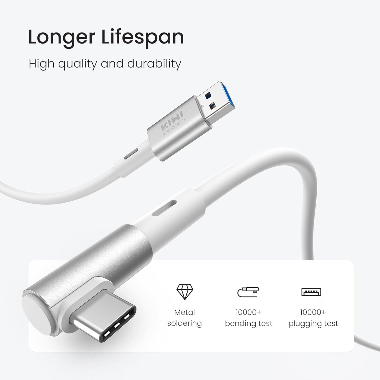 KIWI design 16FT Link Cable Compatible with Oculus/Meta Quest 3S Accessories, and Quest 3/2/Pro/Pico 4, USB3.0 Link Cable with 5Gbps Super Speed