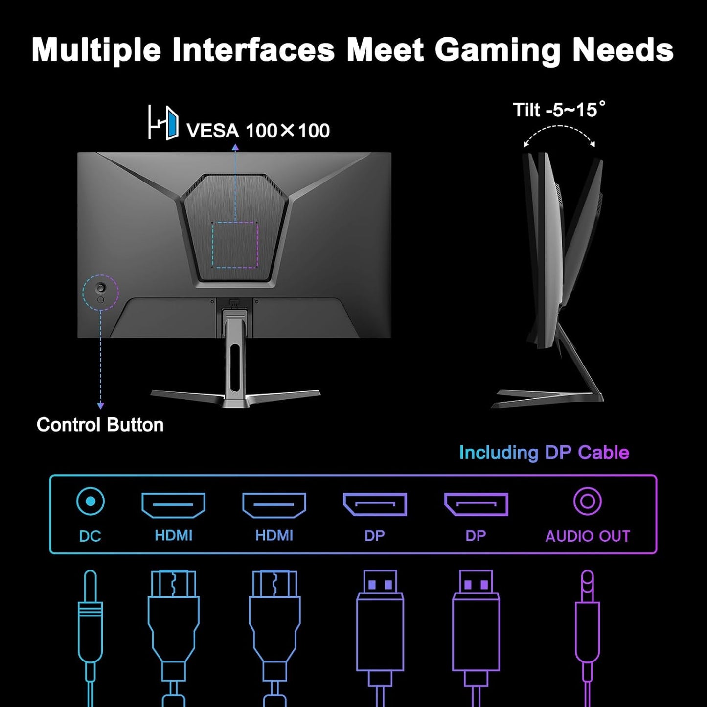 SANSUI 32 Inch Curved 240Hz Gaming Monitor with Speakers, High Refresh Rate FHD 1080P Gaming PC Monitor Curved 1500R, 1ms(MPRT), HDR, HDMI DP, Metal Stand, VESA Compatible (ES-G32C3F DP Cable Incl.)