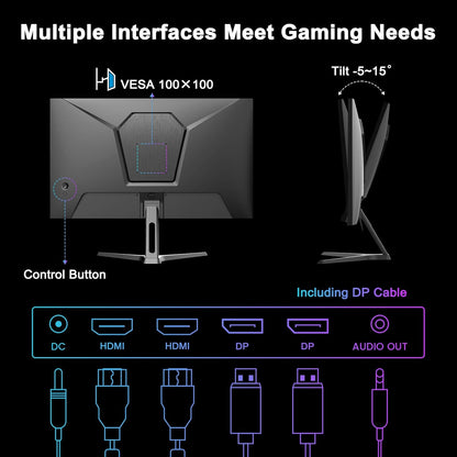 SANSUI 32 Inch Curved 240Hz Gaming Monitor with Speakers, High Refresh Rate FHD 1080P Gaming PC Monitor Curved 1500R, 1ms(MPRT), HDR, HDMI DP, Metal Stand, VESA Compatible (ES-G32C3F DP Cable Incl.)