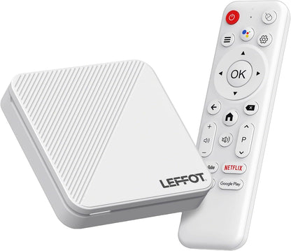LEFFOT Android 14.0 TV Box 2025, H313 4K Ultra HD Streaming Device for TV, 2GB RAM + 16GB ROM, Smart TV Box with HDR10, Voice Control, 2.4G & 5G WiFi 6, 100M Ethernet, H313 Quad Core ARM Cortex A53