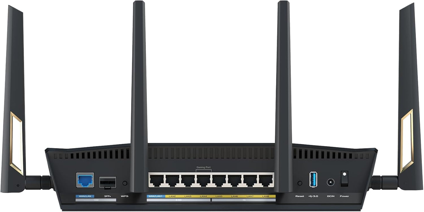 ASUS RT-BE86U BE6800 Dual-Band WiFi 7 Router, Supports 4096-QAM, MLO, AI WAN Detection, AiMesh, Subscription-Free Network Security, and Comprehensive VPN Features, Guest Network Pro, Gaming
