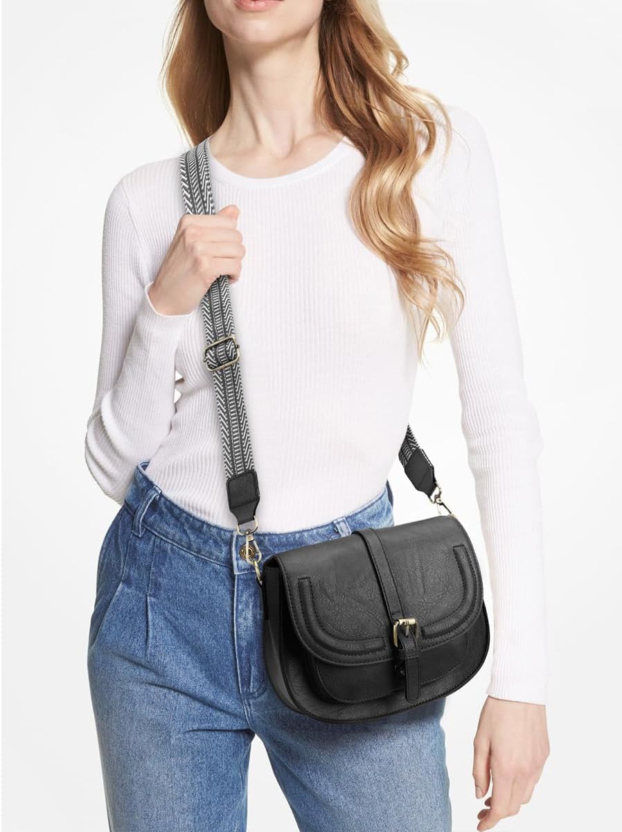 Crossbody Bags for Women Small Over the Shoulder Saddle Purses and Boho Cross body Handbags,Vegan Leather
