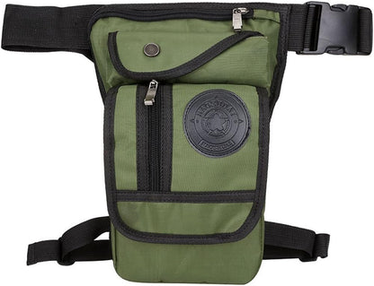 Motorcycle Drop Leg Bag Nylon Waist Pack for Men Women Travel Hiking Tactical Cycling Bike Ride Riding Crossbody Shoulder Fanny Pouch
