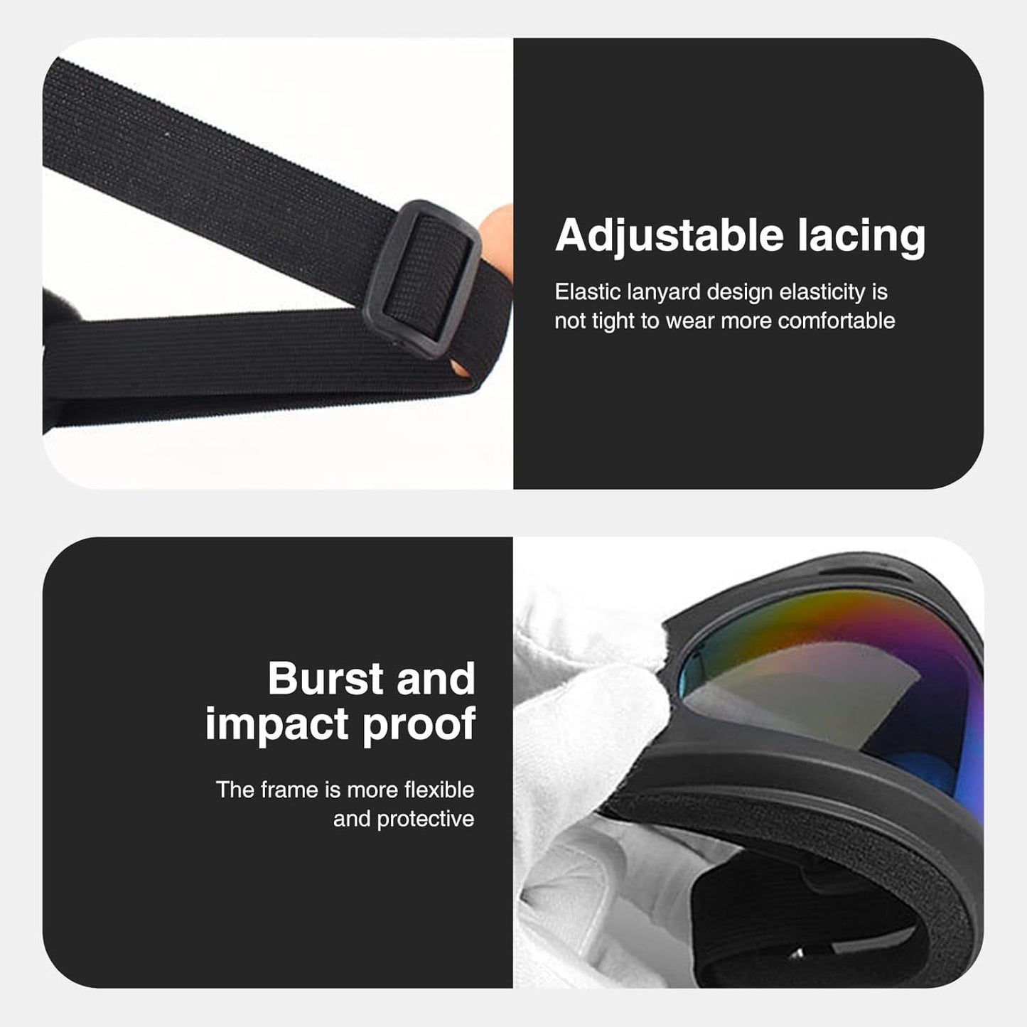 8 Pack Motorcycle & Ski Goggles - Dirt Bike & Snowboard Goggles for Men, Women & Youth