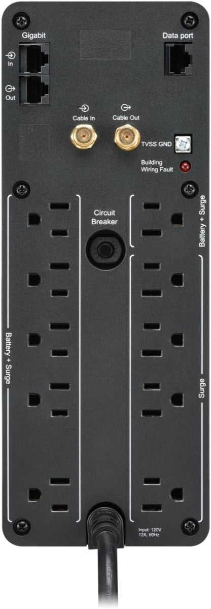 APC BR1000MS Sine Wave UPS Battery Backup & Surge Protector, 1000VA, Backups Pro, Black