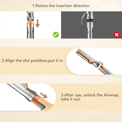 Airflow Attachment for Dyson Airwrap Styler, Straight Attachment No Hot Plates for Smooth Hair Style with Less Damage for Dyson Airwrap HS01 HS05 HS08 i.d. Copper