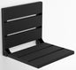 Folding Wall Mounted Teak Wood Shower Seat, ADA Compliant Durable Bath Bench, Sturdy Space-Saving Bathroom Stool, Fold Up Easy Folding Handmade Compact Chair (Black, Large)