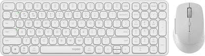 RAPOO Keyboard and Mouse Wireless - 9010M Multi-Device Wireless Keyboard Mouse Combo, 2.4GHz/Bluetooth 5.0/4.0 Wireless Keyboard Mouse Set for Windows/Mac/Linux/Chrome, Support 4 Devices, Silent Click