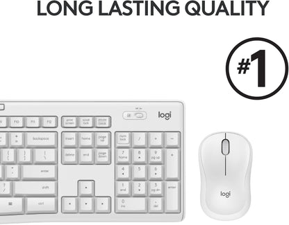Logitech MK270 Wireless Keyboard and Mouse Combo for Windows, 2.4 GHz Wireless, Compact Mouse, 8 Multimedia and Shortcut Keys, 2-Year Battery Life, for PC, Laptop - Rose