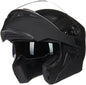 ILM Motorcycle Dual Visor Flip up Modular Full Face Helmet DOT with 7 Colors (L, Matte Black)