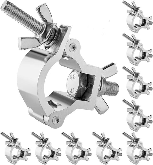 10PCS HiLite Small Size Truss Clamp for Stage Lights 1.18"-1.38", Perfectly Fit for 30-35mm OD Tube/Pipe, Heavy Duty 165lb Premium O Clamp for DJ Lighting Par and Spot Lights