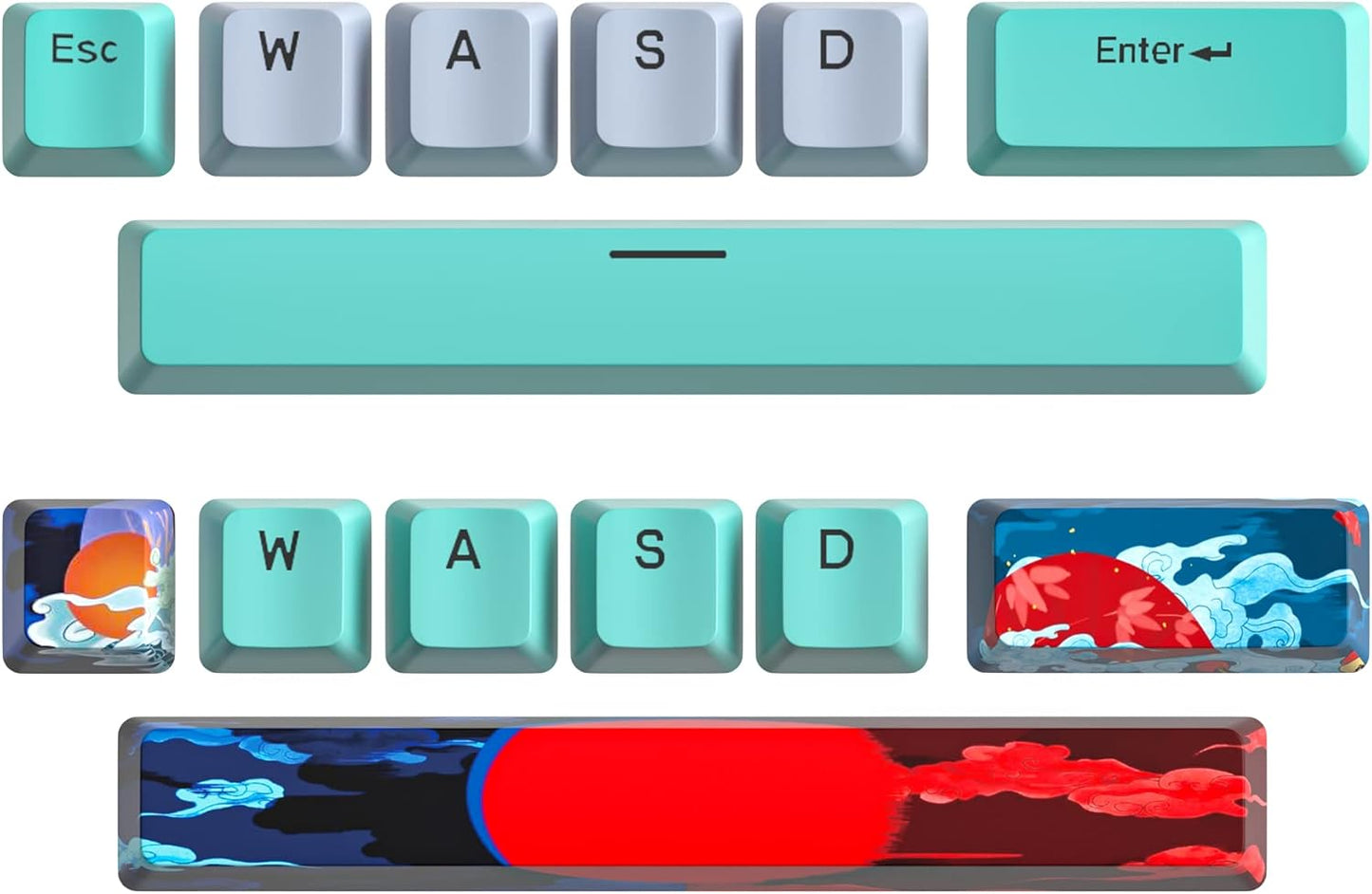 Owpkeenthy Full Size Green Mechanical Gaming Keyboard with Number Pad, Wired 100% Office NKRO Keyboard RGB Backlit 104 Keys with Red Switch for PC Gamer (104 Matcha)