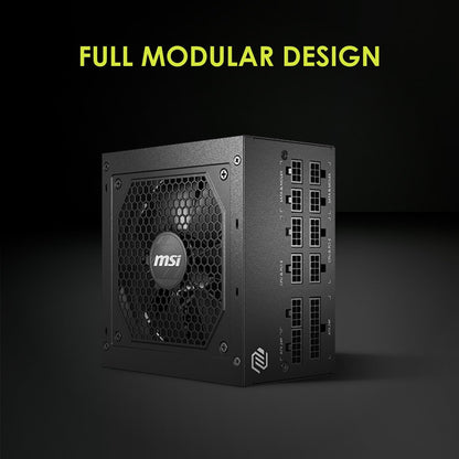 MSI MAG A750GL PCIE 5 Gaming Power Supply - Full Modular - 80 Plus Gold Certified 750W - Compact Size - ATX PSU - PuriLite