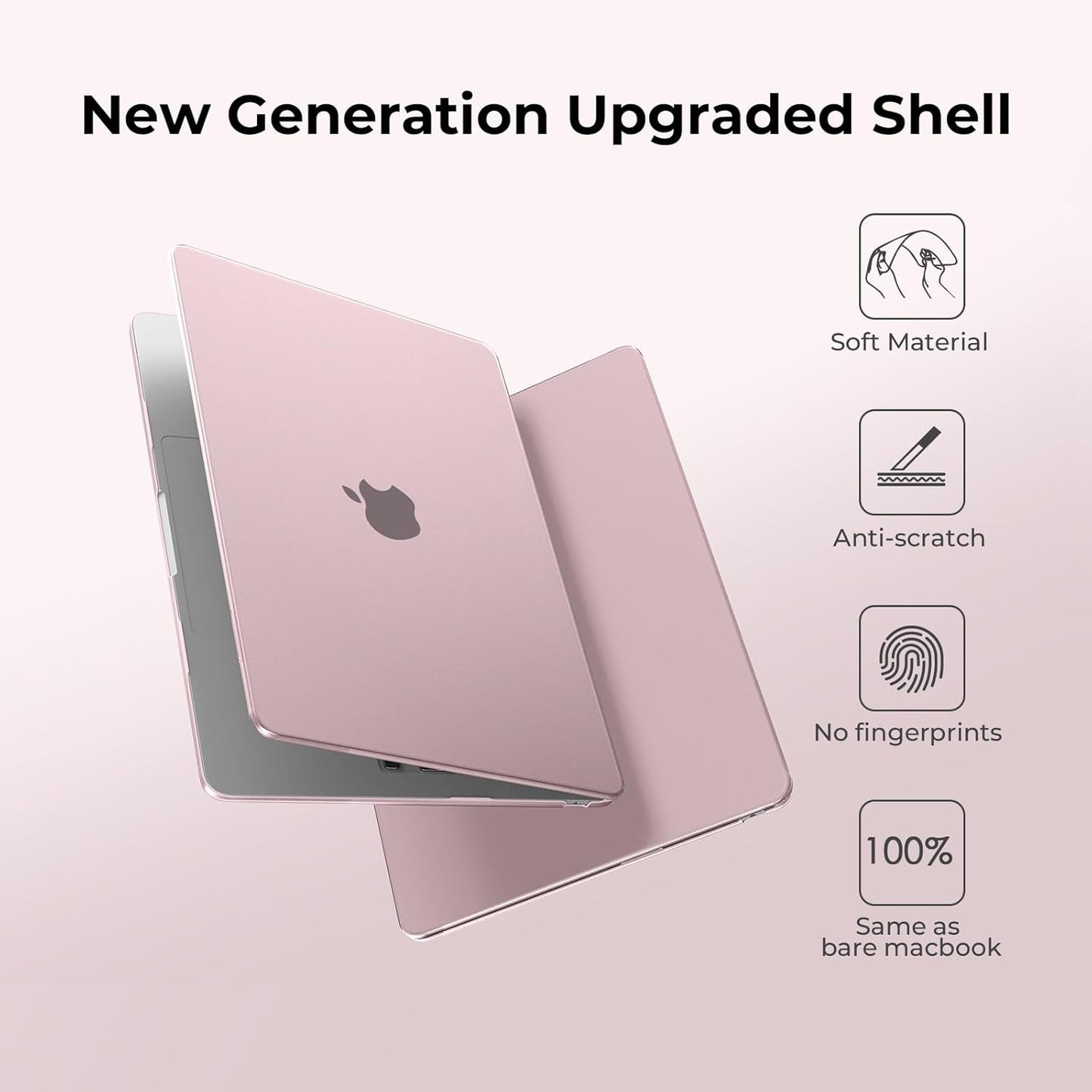 EooCoo Case Compatible with MacBook Air 13 inch M4 M3 M2 2025-2022 A3240 A3113 A2681, 13.6" Hard Case Cover & TPU Keyboard Skin & Screen Protector for Laptop Air 13.6 inch - Crystal Clear
