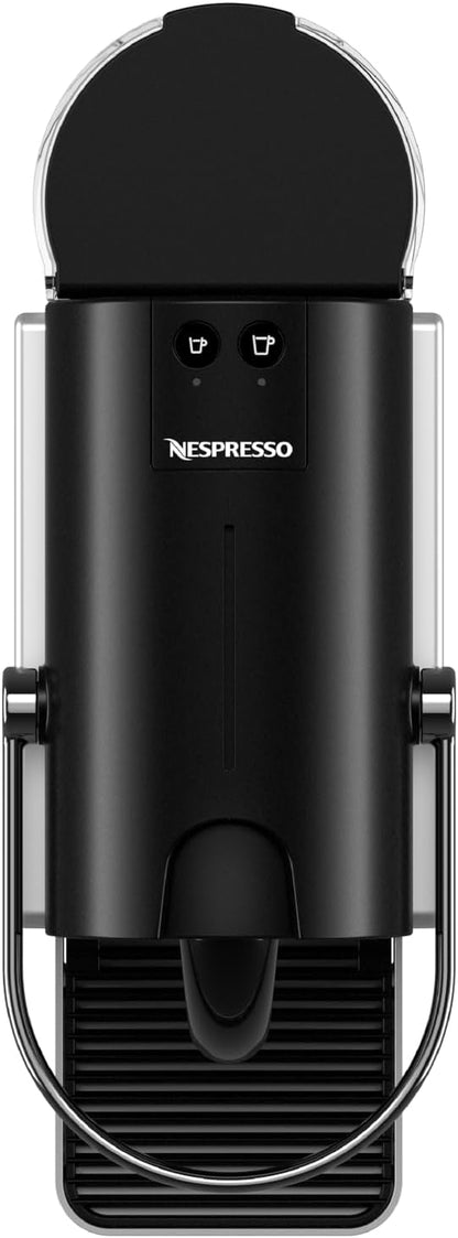 Nespresso Pixie Single Serve Pod Espresso Machine Aluminum By De'Longhi. Compact espresso machine, 19-bar pressure, fast heat-up, 2 cup sizes, brews the full range of espressos.