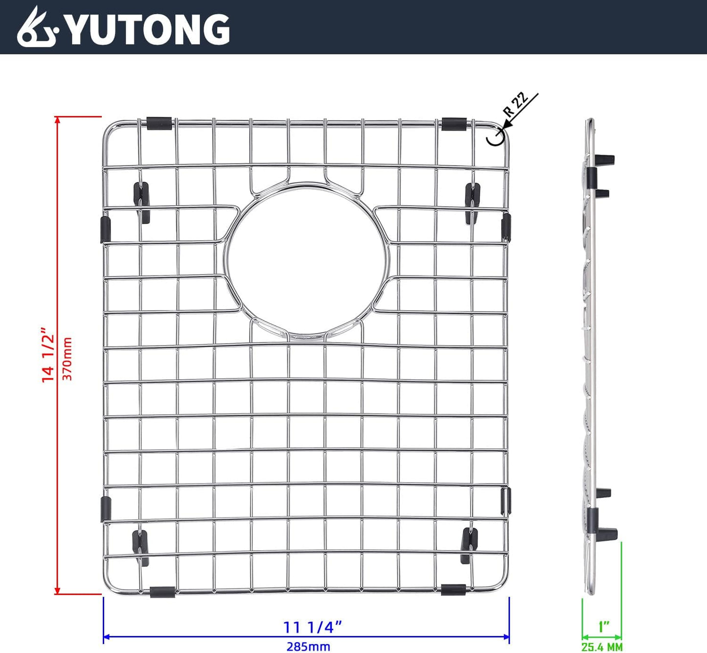 Yutong Kitchen Stainless Steel Sink Bottom Grid with Small Rounded Corner (27.5" x 15.5")