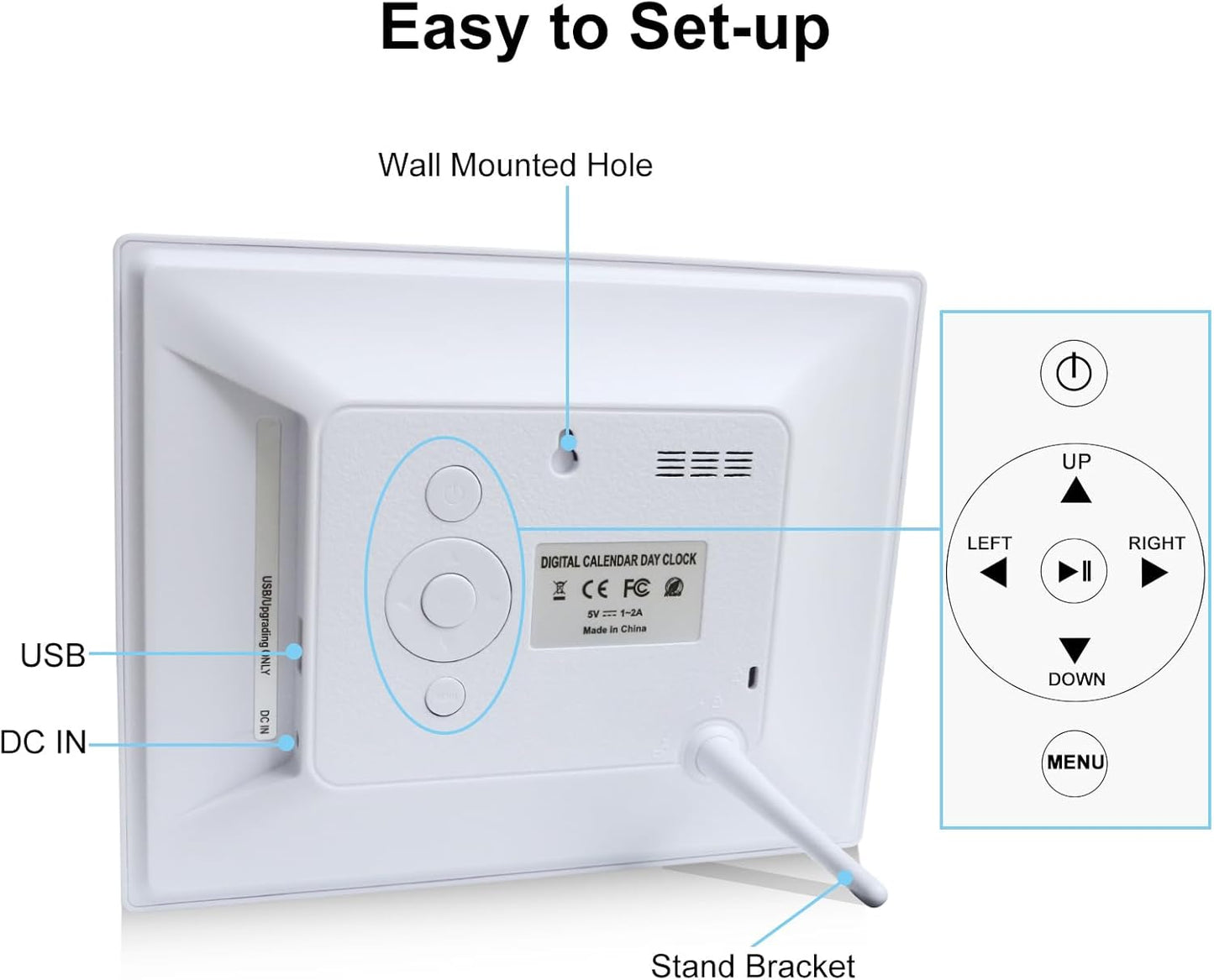 [2025 Newest] Digital Day Calendar Clocks 3 Medicine Reminders Extra Large 8 Inch Non-Abbreviated Day Date Month Dementia Senior Clock for Eldarly Memory Loss Vision Impaired Clock
