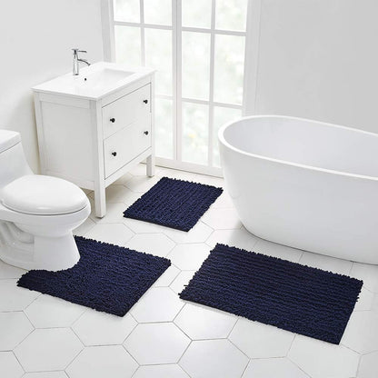 Walensee Bathroom Rug Non Slip Bath Mat (24x17 Inch Blush) Water Absorbent Super Soft Shaggy Chenille Machine Washable Dry Extra Thick Perfect Absorbant Best Small Plush Carpet for Shower Floor