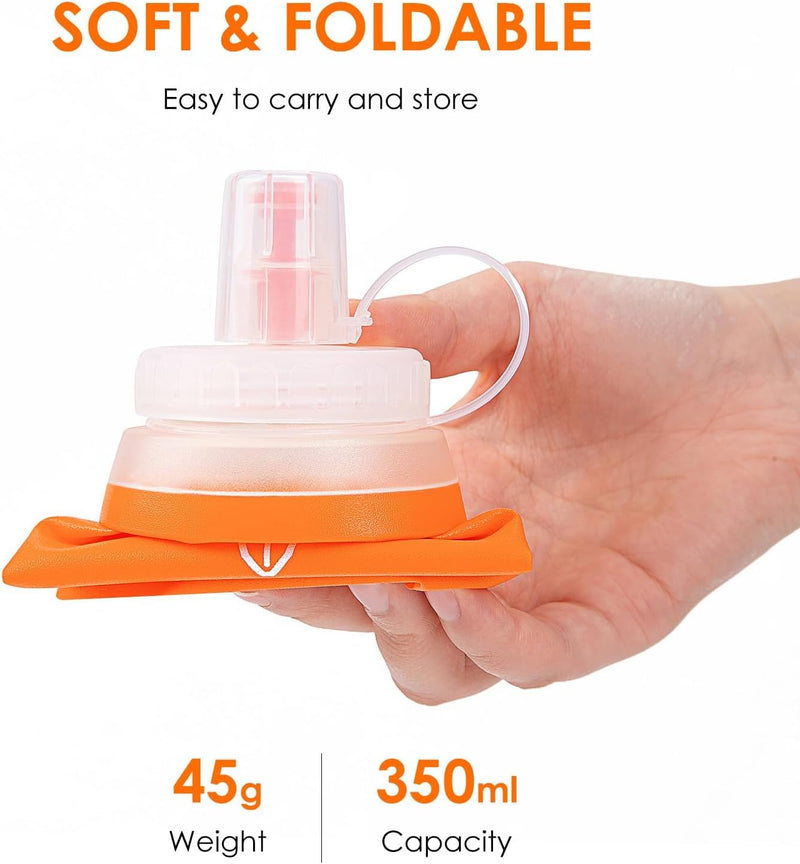 UTOBEST Soft Flask Running Water Bottle Collapsible Water Bottle for Trail Running Hydration Pack Hiking Cycling Climbing 150ML/250ML/350ML/450ML/500ML/550ML