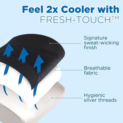 Gel Lumbar Support for Office Chair Back Support for Lower Back Pain Relief Cooling Chair Back Support Cushion Improves Posture Back Rest Memory Foam Back Support Pillow for Gaming Chair, Driving Seat