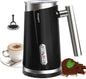 Huogary Milk Frother, 4 in 1 Milk Steamers and Frothers, 4.4oz Electric Warm and Cold Foam Maker, 10oz Milk Warmer, Auto Shut-Off Frother for Coffee, Latte, Cappuccino, Macchiato, Hot Chocolate Black