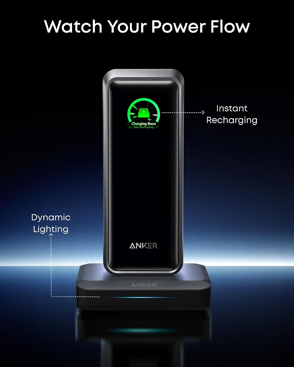 Anker Charging Base for Prime Power Banks with Pogo Pin, 150W Max | Powers Up to 4 Devices, for MacBook Pro / Air, Dell, iPhone 17 / 16 Series, Samsung, and More (Power Bank Not Included)