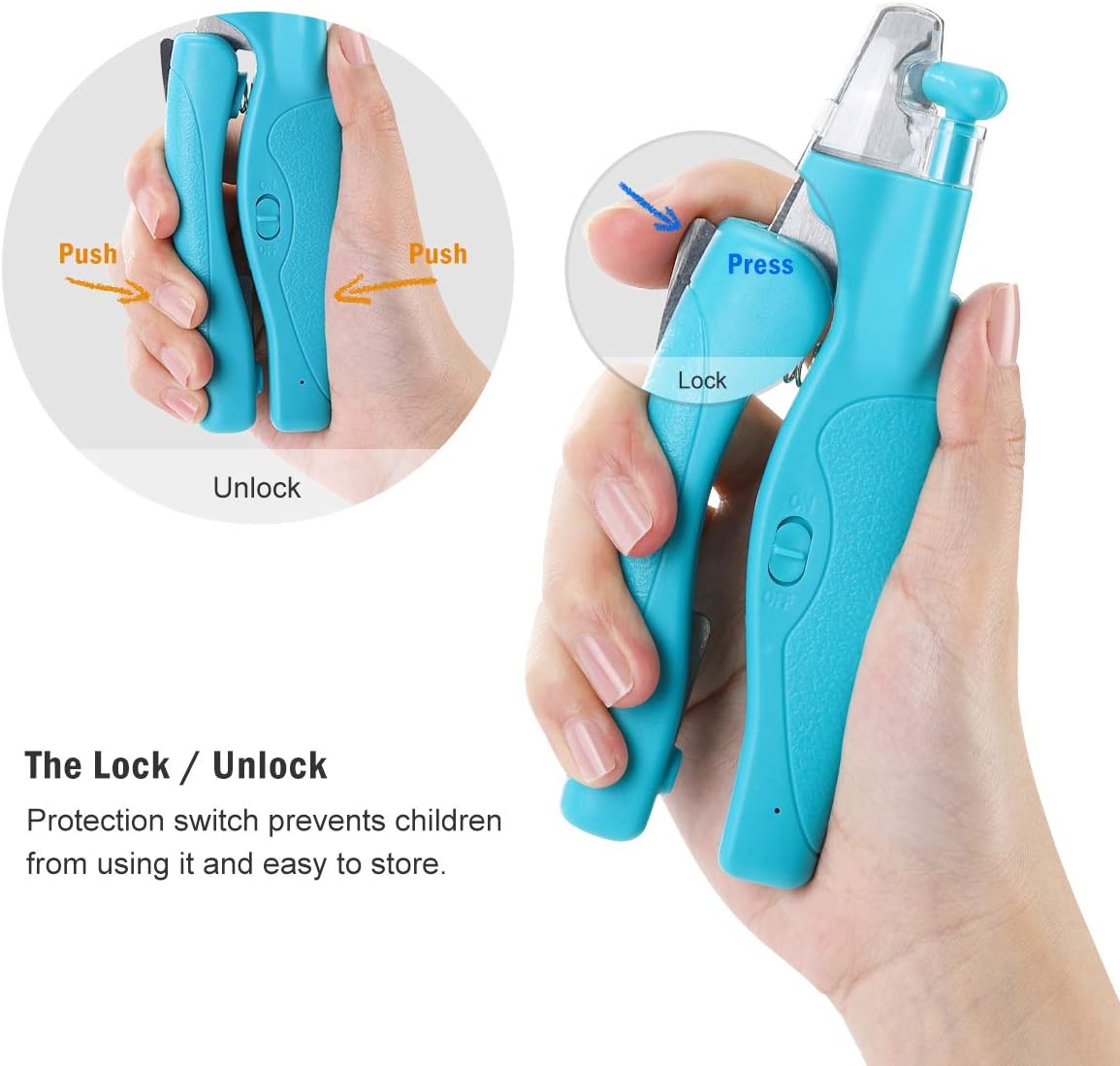 Pet Nail Clipper with LED Light for Dogs & Cats, Rechargeable Nails & Claws Trimmer Grooming, Safe Professional Trimming Tool with Nail Trapper & Free Nail File, Quick-Sensor Razor Sharp Blades