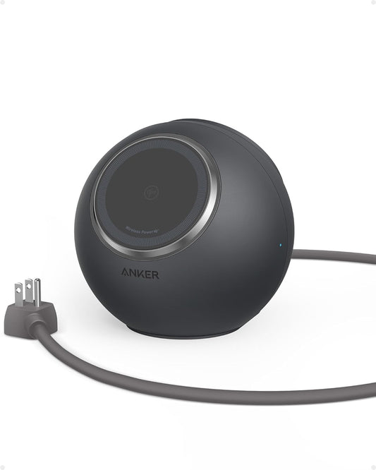 Anker MagGo Magnetic Charging Station, Qi2 Certified 15W Ultra-Fast MagSafe Compatible Wireless Charger for iPhone 15/14/13/12, 8-in-1 Power Strip with 3 AC and 4 USB Desktop Charger